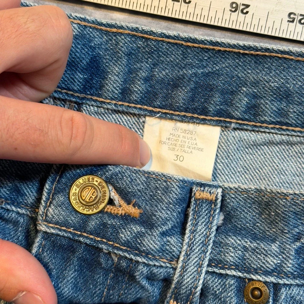 Vintage Backroad Blues Denim Mens Size 30 Blue Jean Shorts Made in USA